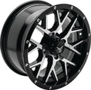 QuadBoss Barbwire 14x7 Wheel - 5+2 Offset, 4/110 Bolt Pattern, Black Machined Finish