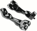 Kuryakyn Adjustable Passenger Peg Mounts for Harley-Davidson - Gloss Black, Part 10187