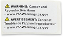 PARTS UNLIMITED PROP65 LABEL SM 1.25 X 2