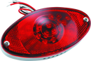 Bikers Choice Chrome LED Cateye Taillight with Red Lens - DOT Approved Universal Tail Light for Harley-Davidson