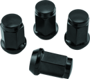 QuadBoss Lug Nuts 12x1.25 - 17mm Outer Diameter - Black, Set of 4