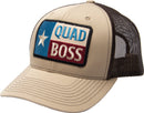 QuadBoss Texas Snap Hat Kaki - Classic Trucker Style with Mesh Back and Cotton Sweatband