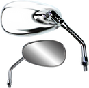 PARTS UNLIMITED Mirror - American-Style/Standard - Side View - Oval - Chrome - 5-1/2" - Each 17032