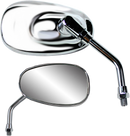 PARTS UNLIMITED Mirror - American-Style/Mini - Side View - Oval - Chrome - 4-3/4" - Each 17034