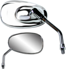 PARTS UNLIMITED Mirror - American-Style/Mini - Side View - Oval - Chrome - 4-3/4" - Each 17037