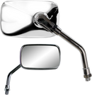 PARTS UNLIMITED Mirror - Mini - Side View - Rectangle - Chrome - M10x1.25 (Left Hand Thread) - Each 17055