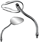 PARTS UNLIMITED Mirror - X-Treme Mini - Side View - Teardrop - Standard - Long - Chrome - Each 17061