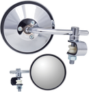 PARTS UNLIMITED Mirror - Side View - Round - Chrome - Short - Each 17075