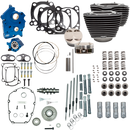 S&S CYCLE 128" Power Package - Gear Drive - Wrinkle Black with Highlighted Fins - 114"/117" M8 310-1104A