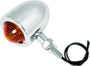 Bikers Choice Chrome Bullet Lite with Amber Lens, 2-inch Diameter Dual Filament Stud Mount - Part