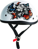 Bikers Choice Skid Lids White Rose Original Helmet - Large, DOT Certified Powersports Helmet