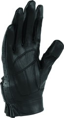Kuryakyn River Road Tucson Leather Perforated Gloves for Women - Small, Black