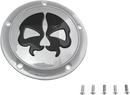 DRAG SPECIALTIES Derby Cover - Split Skull - 5 Hole - Chrome w/Black Skull - '99-'18 Big Twin 78043B2