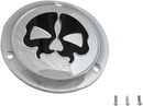 DRAG SPECIALTIES Derby Cover - Split Skull - 3 Hole - Chrome w/Black Skull - '70-'98 Big Twin 78045