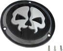 DRAG SPECIALTIES Derby Cover - Split Skull - 3 Hole - Black w/Chrome Skull - '70-'98 Big Twin 78045B