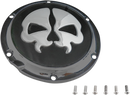 DRAG SPECIALTIES Derby Cover - Split Skull - 5 Hole - Black w/Chrome Skull - '04-'22 Sportster 78044B