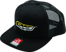 QuadBoss Logo Flatbill Trucker Cap - Classic Cotton-Poly/Nylon Mesh with Adjustable Snapback