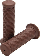 Bikers Choice 1 Inch Brown Spiral Grip - Ol' Skool Style with Vibration Dampening and Weather Resistance