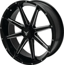 QuadBoss Slicer 20x7 Powersports Wheels with Limited Edition Bull Logo Center Caps
