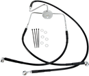 DRAG SPECIALTIES Brake Line - Front - Black - +2" 644410-2BLK