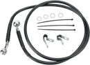 DRAG SPECIALTIES Brake Line - Front - Black - +4" 640113-4BLK