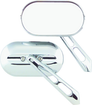 Kuryakyn Magnum Mirrors Small Flat Glass Chrome – Durable Powersports Side Mirrors with Adjustable Stems