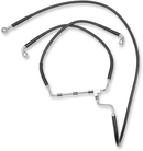 DRAG SPECIALTIES Brake Line - Front - Black - +6" 614085-6BLK