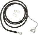 DRAG SPECIALTIES Brake Line - Front (Upper) - Black - +12" with ABS 614220-12BLK