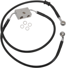 DRAG SPECIALTIES Brake Line - Front - +8" - Black - XL 614743-8BLK