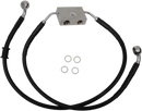 DRAG SPECIALTIES Brake Line - Front - +4" - Black - XL 614745-4BLK