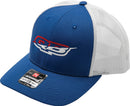QuadBoss Red and White Merica Trucker Hat - Adjustable Cotton-Poly Mesh Cap