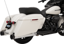 DRAG SPECIALTIES 4" Slip-On Mufflers with Billet End Caps - Chrome/Black H00971
