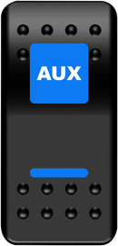 MOOSE OFFROAD Rocker Switch - Auxilary Power - Blue AUX-PWR