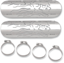 DRAG SPECIALTIES Flame Skull Heat Shields 1861-0102