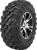 QuadBoss QBT446 25x10R12 Radial Utility Tire with 8-Ply Construction and Rim Guard