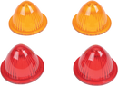 DRAG SPECIALTIES Mini Retro-Style Lens Kit - Amber/Red 20-6053SB-A/R
