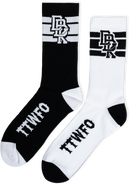 DBK Stacked Socks 2 Pack Black and White - Comfortable and Durable Footwear Accessories