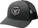 QuadBoss Barbwire Grey Snapback Hat with Trucker Style and Cotton Sweatband