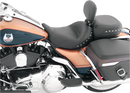 MUSTANG Wide Solo Seat - With Backrest - Black - Studded w/ Concho - FLH/FLT '08-'25 79602