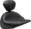 MUSTANG Wide Solo Seat - With Backrest - Vintage - Black - Smooth - FLSTC '16-'17 79916