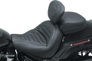 MUSTANG Max Profile Solo Touring Seat - with Driver Backrest - Black - Trapezoid Stitch - FXFB/FXFBS 79334