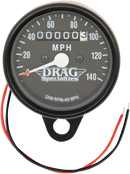DRAG SPECIALTIES 2.4" MPH Mini LED Mechanical Speedometer/Indicators - Black Housing - Black Face - 2240:60 21-6809BDS1
