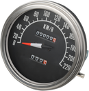 DRAG SPECIALTIES 5" KPH FL-Style 2:1 Speedometer - '68-'84 Black Face 72761KMX