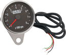 DRAG SPECIALTIES Mini Electronic Tachometer - Polished - Backlit LED Black Face - 2.4" 21-6894DS