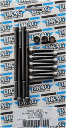 DRAG SPECIALTIES Bolt Kit - Primary Cover - Knurled - Black/Chrome - '07-'16 Touring MK673BK
