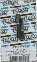 DRAG SPECIALTIES Bolt Kit - Starter - Knurled/Socket-Head - Black/Chrome - M8 MK781BK