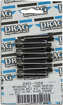 DRAG SPECIALTIES Bolt Kit - Transmission Bearing Housing - Knurled/Socket-Head - Black/Chrome - M8 MK783BK