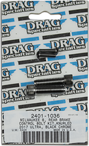 DRAG SPECIALTIES Bolt Kit - Rear Brake Control - Knurled/Socket-Head - Black/Chrome - M8 MK785BK