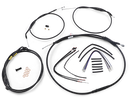BURLY BRAND Jail Bar Cable Kit - 12" Handlebars - Black Vinyl - '12-'17 Dyna B30-1200