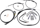 BURLY BRAND Complete Black Vinyl Handlebar Cable/Line Kit for Ape Hangers - 12" - '12-'17 FXD B30-1202